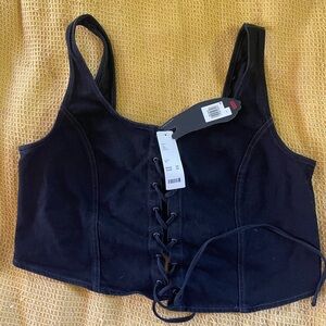 Levi’s® X Barbie Ferreira UO Exclusive Denim Lace-Up Corset Top